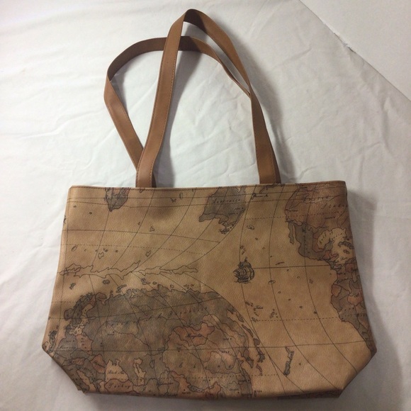 Handbags - Old world map pattern tote bag
